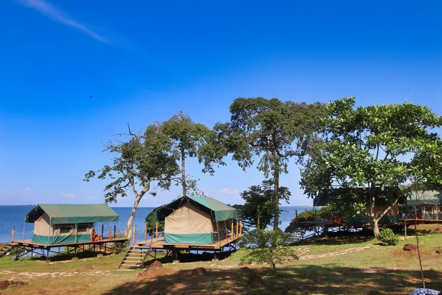 Glamping tent at Walindi Point, used as Instagram carousel ad creative.
