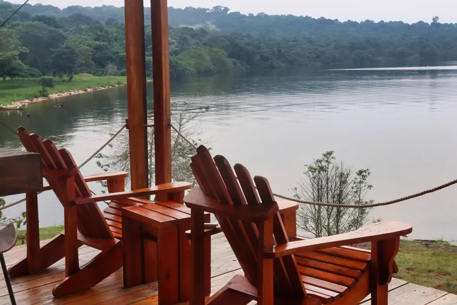 Balcony overlooking the lake at Walindi Point, used as Instagram carousel ad creative.