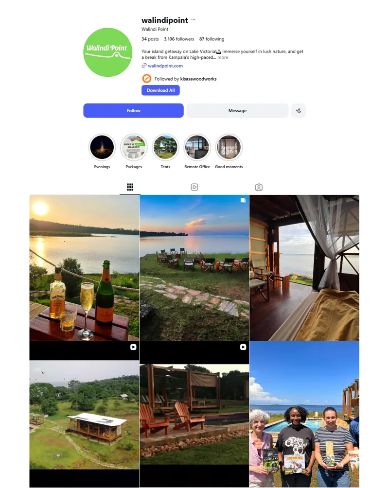 Walindi Point Instagram profile grid after Spark Ink rebuilt the content approach.