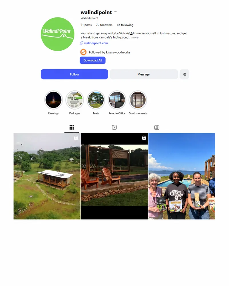 Walindi Point Instagram profile grid before Spark Ink began work.