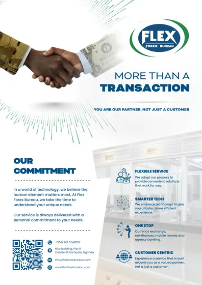 A print advertisement produced for Flex Forex Bureau.